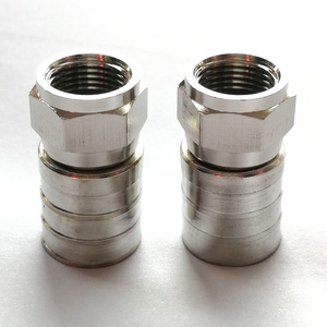 Messing <span class=keywords><strong>F</strong></span> Type Mannelijke Plug Krimp Rf Coaxiale <span class=keywords><strong>Connector</strong></span> 2a 60V Voor <span class=keywords><strong>Rg11</strong></span> Kabel - Product Image 2
