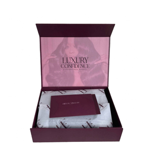 Burgundy đỏ từ đóng cửa sang trọng Tóc Giả lưu trữ hộp các tông giấy gói quà giấy quần áo vận chuyển cứng nhắc có thể gập lại - Product Image 1