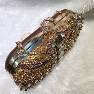 Marrón/amarillo/Rosa <span class=keywords><strong>multicolor</strong></span> diamante cristal embrague Rhinestone mujeres embragues alta calidad teléfono cartera mejor <span class=keywords><strong>fiesta</strong></span> monedero bolsa - Product Image 5