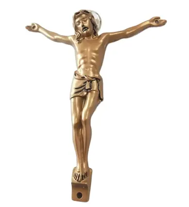 Fornecimento de fábrica de metal para vendas, produto cristão personalizado, liga de zinco fundido, decoração de casa, estátua de Cristo Jesus