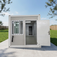 Maison conteneur pliable de 20 pieds avec salle de bain séparée (zone humide et zone sèche), maison préfabriquée modulaire pliable pour bureau de jardin