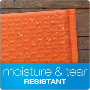 Sobres Acolchados de Polietileno Naranja de 6x9 Pulgadas, Impermeables, con Cierre Autoadhesivo Desprendible, 50/Caja QUA85863 - Product Image 3