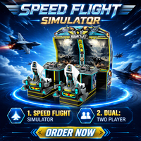 Machine de jeu d'arcade à monnayeur pour 2 joueurs, simulateur de chasseur spatial métallique 'Speed Flight' pour parc d'attractions, vente directe d'usine