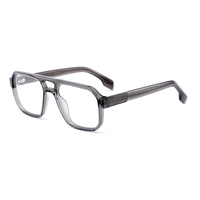 Gafas de Acetato de Doble Puente de Diseño Vintage RTA-3709, Montura de Gafas Ópticas para Hombre, Anti Luz Azul