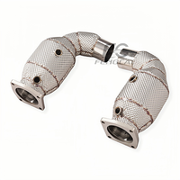 Collecteur d'échappement haute performance 200 cellules pour Porsche 911 997.2 Turbo 3.8T en acier inoxydable 304 avec isolation, pour une amélioration de puissance, 100% compatible