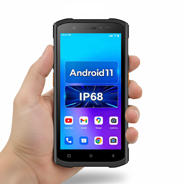 Rugged 5.5 Inch Handheld PDA Android 11 IP68 Barcode Scanner Data Collector in Stock Warehouse Logistics Inventory