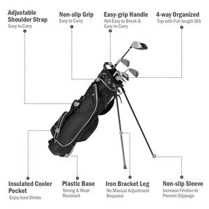 Bolsa dominical Premium con soporte y Correa-Bolsa <span class=keywords><strong>de</strong></span> <span class=keywords><strong>golf</strong></span> ligera Pitch and Putt profesional para campo <span class=keywords><strong>de</strong></span> prácticas, par 3 - Product Image 6