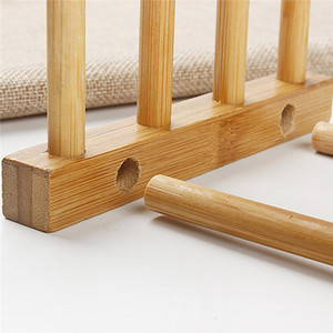 Égouttoir en bois bambou créatif écologique, vaisselle, séchage, organisateur pour bol de <span class=keywords><strong>cuisine</strong></span>, étagère en bois, 1 pièce - Product Image 3