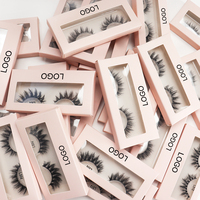 Wispy Faux 15mm 18mm Luxe Marque Privée 20mm 5D Moelleux Vegan Vison Boîte D'emballage De Cils En Vrac Cils En Gros