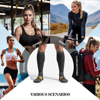 Chaussettes de compression personnalisées jusqu'au genou 15-20 mmHg respirantes pour la course à pied, les voyages, les soins infirmiers, le travail et le cyclisme, unisexe