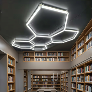 Luce <span class=keywords><strong>Esagonale</strong></span> Super Luminosa 6500K 120lm/W in Alluminio, Montaggio a Soffitto per Librerie, Luci LED Esagonali per Interni - Product Image 6