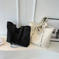 Sac fourre-tout en toile de coton naturel de grande capacité, couleur personnalisée, avec logo personnalisé pour les sorties quotidiennes