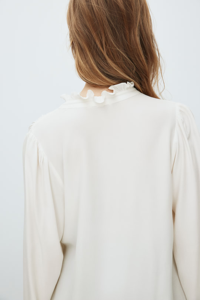 Haut de maternité en jersey de <span class=keywords><strong>grossesse</strong></span> à col volanté, chemisier à manches longues avec col et patte de boutonnage à volants - Product Image 4