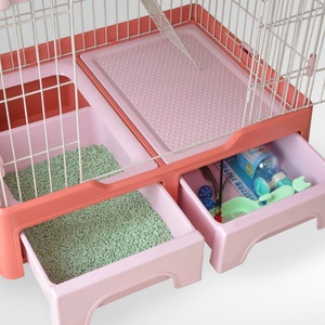 Wholesale 3-Layer Metal Large Universal Wheel Removable Stainless Steel Wire <b>Cat</b> House <b>Cage</b> With Litter Box and Storage Box - Product Image 5