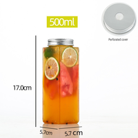 Gobelets en plastique jetables pour jus PET, gobelets tendance pour thé au lait, bouteilles rectangulaires pour boissons