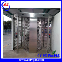 Turnstile SS316 Dual Lane Full Height Tahan Korosi dengan Penghitung Orang untuk Lokasi Pesisir dan Pabrik Kimia CE