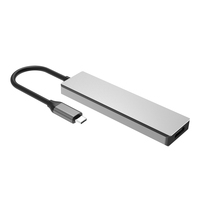 Divisor USB Tipo C para Laptop, Hub USB-C de 5 Puertos, Expansor de Transferencia Rápida de Datos 4K para PC con Windows y Mac Compatibles, Aleación de Aluminio