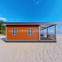Casa Prefabricada de Diseño Importado, Moderna y de Lujo, Casa Contenedor Ensamblable de 40 pies, 3 Dormitorios, con Plano de Planta, desde China