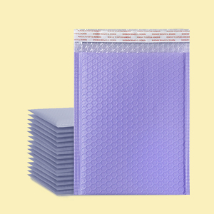 Sac à bulles en film co-extrudé biodégradable écologique violet 35x43+5CM, épais, pour cosmétiques, bijoux, CD, enveloppe personnalisée avec logo - Product Image 1