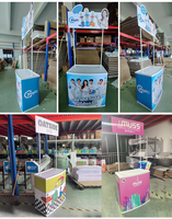 Comptoir promotionnel PP, table de présentation, stand d'échantillonnage, podium pour salon professionnel, équipement publicitaire extérieur pour événements