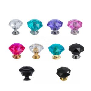 مقبض أكريليك شفاف ملون كريستالي ماس للباب والخزانة والدروج مقبض بلاستيكي للأثاث - Product Image 4