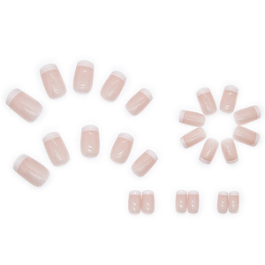 <span class=keywords><strong>Faux</strong></span> <span class=keywords><strong>ongles</strong></span> complets de qualité salon, pré-conçus, en ABS, forme ovale, couleur nude blanc cerise, style stiletto, papillon, réutilisables, 24 pièces - Product Image 3
