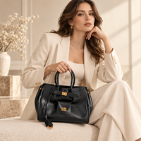 Nouvel Arrivage 2026 – Sac Fourre-tout Classique Noir à Poignée Supérieure pour Femme, en Cuir Fendu, Petit Sac à Bandoulière, Style Luxe, Sacs à Main Élégants pour Dames