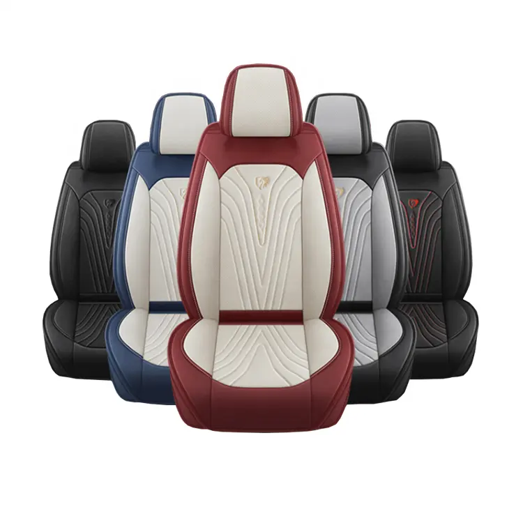 Luxe Pu Lederen Auto Autostoelhoezen 5 Zitplaatsen Volledige Set Universele Pasvorm