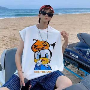 T-shirts sans manches à impression intégrale, T-shirt surdimensionné, impression 3D de dessins animés, vêtements de rue pour couples, unisexe, taille plus, T-shirt pour homme, gilet - Product Image 2