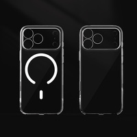 Étui magnétique transparent JOYPORODO C029 en PC pour iPhone 15 16 17 Pro Max, antichoc et ultra-clair