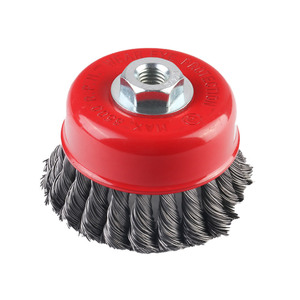 Spazzola a filo metallico a nodo ritorto da 100 mm con dado M14*2, spazzola in acciaio 65Mn da 0,5 mm per la rimozione di ruggine, incrostazioni e vecchi rivestimenti su metallo - Product Image 2
