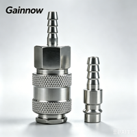 Gainnow 1/2 BSP Quick Coupler Air Hose Barbed Fittings 1/4 3/8 Pneumatic Push-To-Connect Metal Pneumatic Fittings Connector