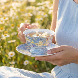 Juego de Taza y Platillo de Café de Porcelana Fina Estilo Antiguo, Copa de Cerámica Creativa, Caja de Regalo Personalizada - Product Image 2