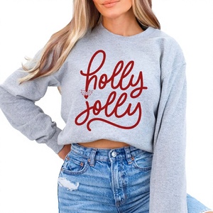 Wholesale Customize Christmas Sweatshirt Women's Crew Neck Long Sleeve Printed Pullover Winter <b>Tops</b> Custom Logo Design Sweater - Product Image 1