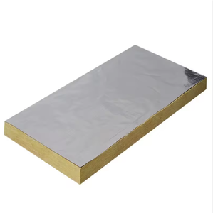 Panneau en laine de roche recouvert de feuille d'aluminium, résistant au feu, isolation des murs extérieurs et des toits, dalle en laine de roche - Product Image 1