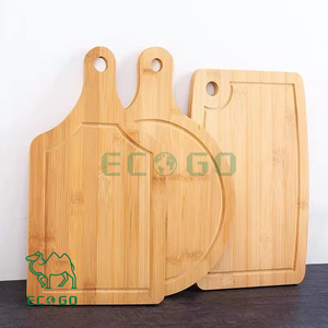 Tabla de cortar de bambú orgánica pizza tamaño ecológico personalizado con ranura para jugo - Product Image 1