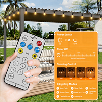 Guirlandes solaires d'extérieur G40, ampoules à filament LED étanches IP65, pour la décoration du jardin, du patio et des fêtes