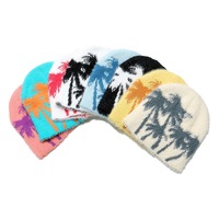 Nouveau automne hiver femmes en plein air en peluche Mohair Beanie tricoté chapeau cocotier Jacquard fourrure froid chapeau logo personnalisé Beanie chapeau