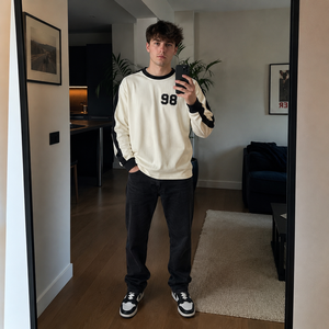 <span class=keywords><strong>T</strong></span>-<span class=keywords><strong>shirt</strong></span> Homme 100% Coton Couleur Unie Manches Longues <span class=keywords><strong>Blanc</strong></span> Scolaire Pour Transfert La Mode Haut de Gamme - Product Image 2