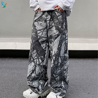 Pantalon de survêtement décontracté pour homme, coupe ample, style charpentier, grandes tailles, multi-poches, en coton French Terry, impression DTG
