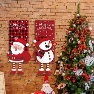 Conjunto <span class=keywords><strong>de</strong></span> Decoración Navideña Tradicional con Pancarta a Cuadros, Faroles y Duendes, Ideal para Familias, <span class=keywords><strong>Restaurantes</strong></span>, KTV y Centros Comerciales - Product Image 3