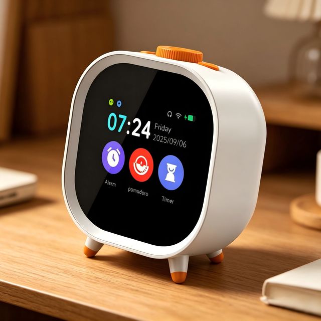 AI Smart Voice Rechargeable Alarm Clock, Multi-Language Pomodoro Timer & Desktop Time Manager