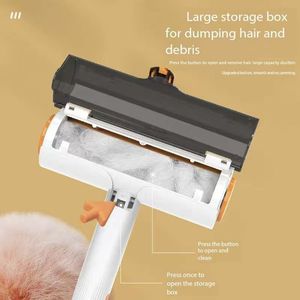 Brosse à rouleaux pour animaux de compagnie en ABS amovible, autonettoyante et réutilisable, pour chiens et chats, dispositif d'élimination des poils, brosse à rouleaux en peluche - Product Image 3