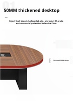 Table de réunion exécutive ovale moderne extensible en panneaux de bois, grand mobilier de bureau commercial