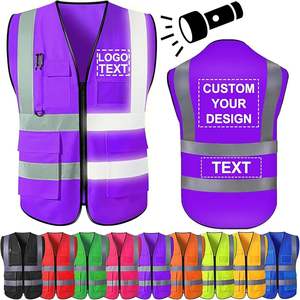 Gilet de sécurité haute visibilité personnalisé, vêtements de travail, logo personnalisé, homologué ANSI, maille respirante avec poches pour la construction et les entreprises - Product Image 2