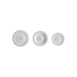 Juego de Platos de Porcelana Rosa Abuela, Colección de Vajilla de 18 Piezas - Product Image 1