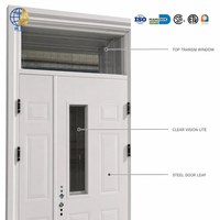 Porte d'école en acier à double battant sur mesure avec vitre de vision et fenêtre en travers, fabrication directe, taille personnalisée pour dortoir et hôpital