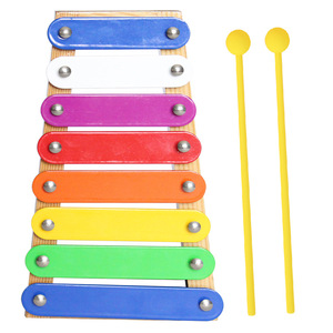 Glockenspiel Xylophone en métal arc-en-ciel à 8 tons, instrument de percussion Orff pour enfants, jouet musical éducatif précoce pour enfants, coloré - Product Image 1