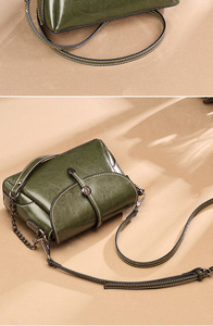 Genuine Soft Leather Women's Diagonal Cross Bag Solid Color Portable Shoulder Bag Fashionable and Simple Small <b>Square</b> Bag - Product Image 6