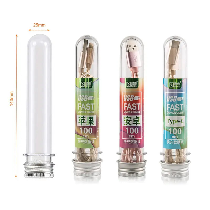 Bouteille tubes pour tests et de données 40/40ml, en plastique PET, Tube avec couvercle en aluminium et vis